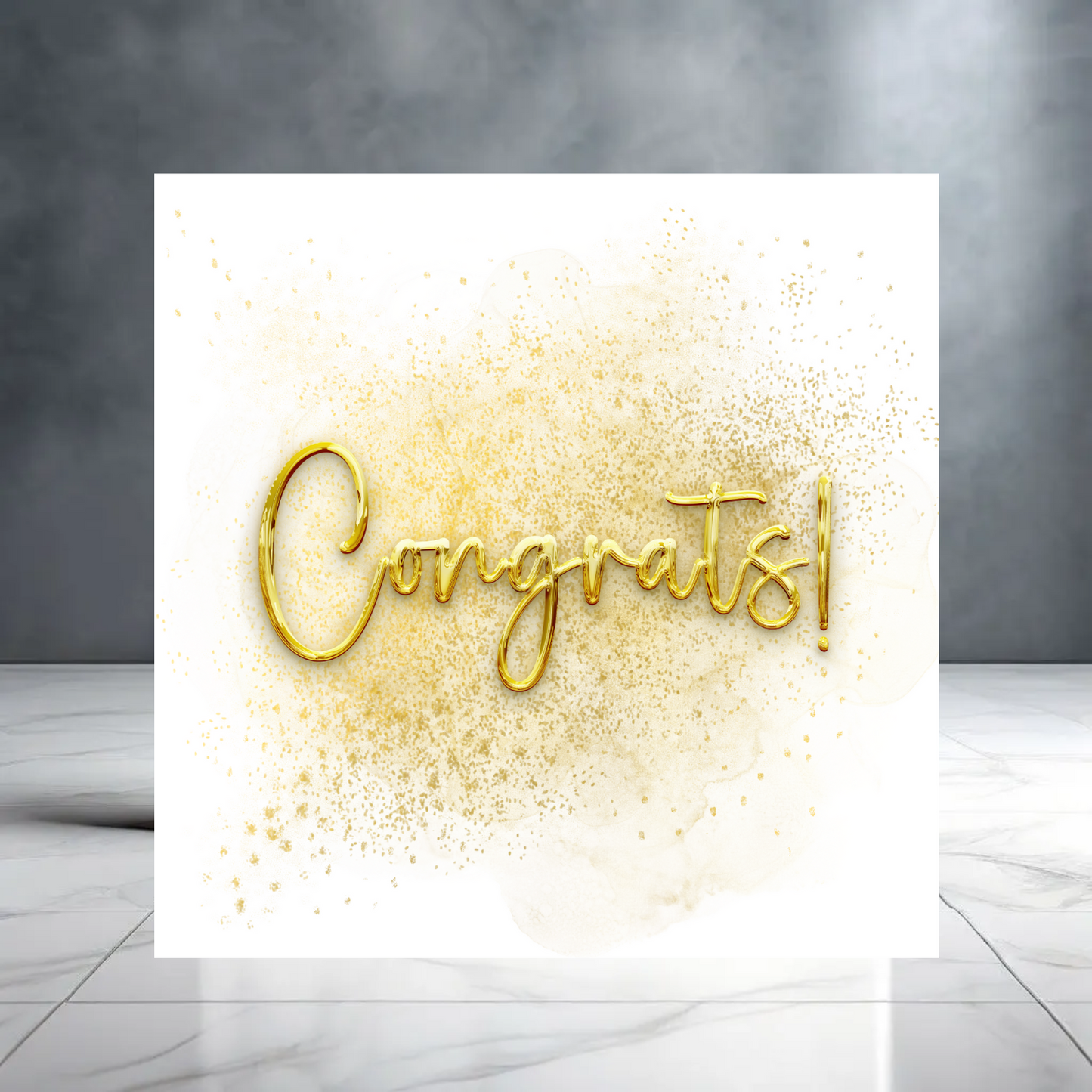 Gold Glitter Congratulations Greeting Card - Congrats