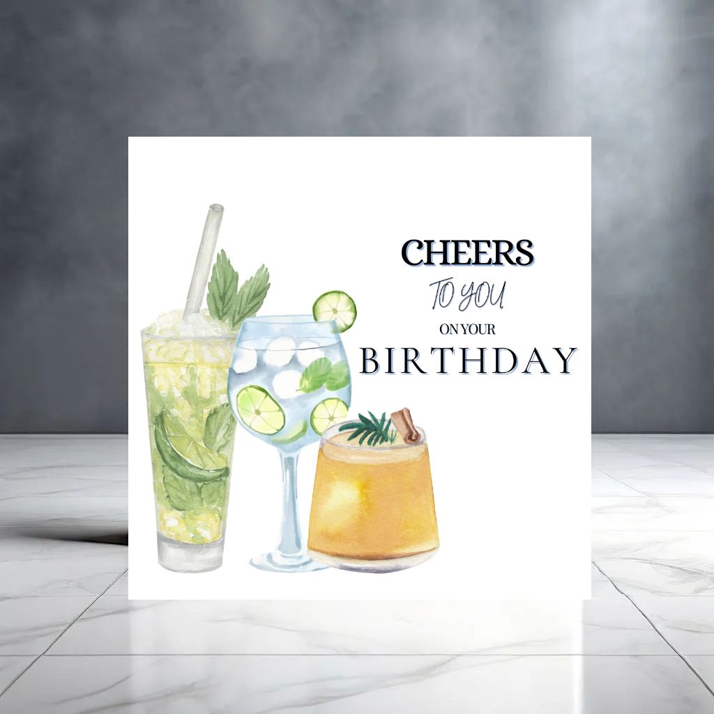 Cheers to You on Your Birthday - Cocktail Birthday Wishes Birthday Card