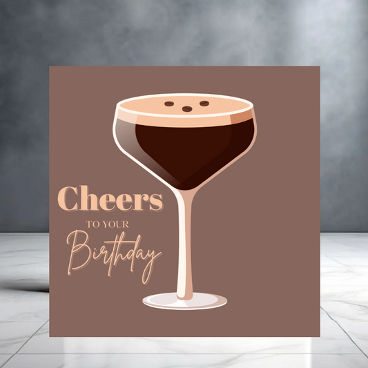 Espresso Martin Cheers to Your Birthday Cocktail Card