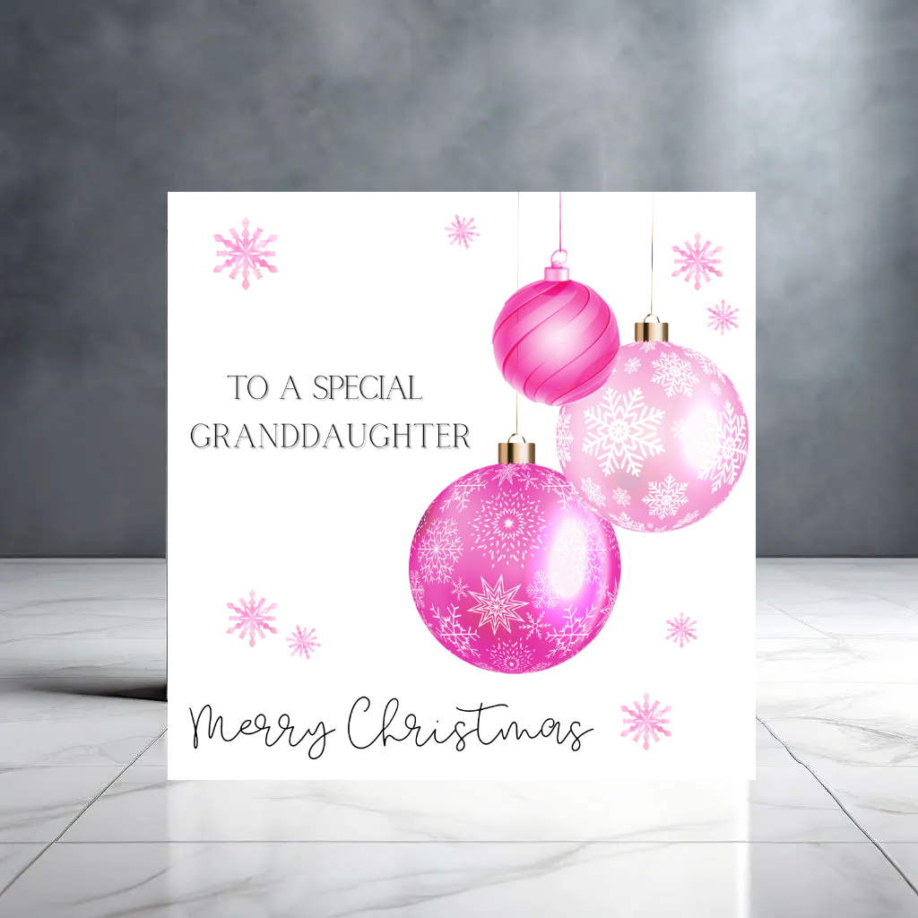 Merry Christmas to a Special Granddaughter Card with Baubles